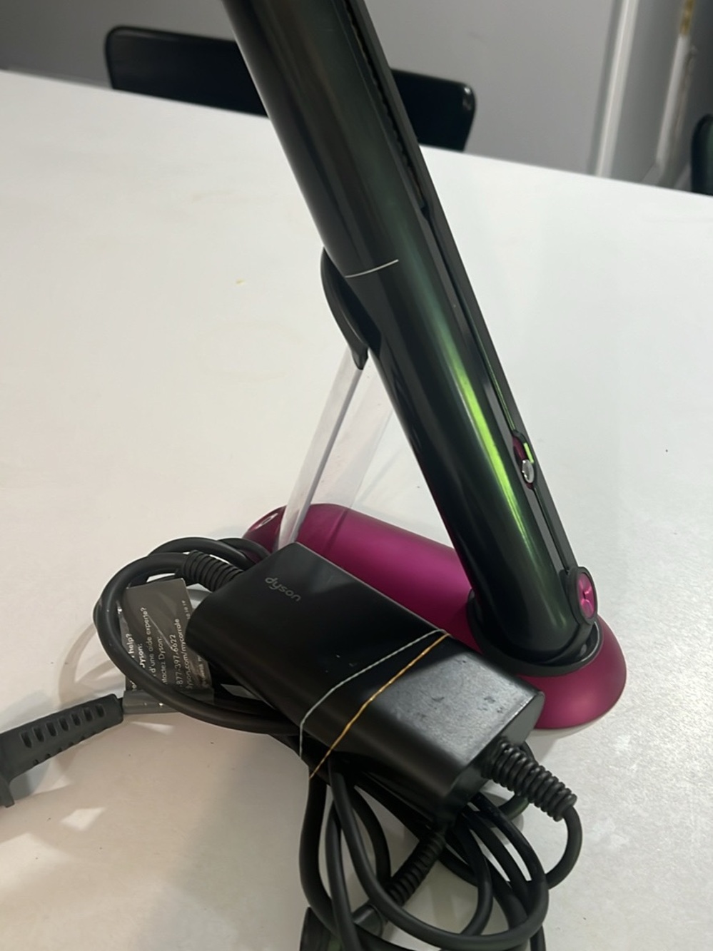 Dyson Cordless Hair Straightener in Black with Magenta Base